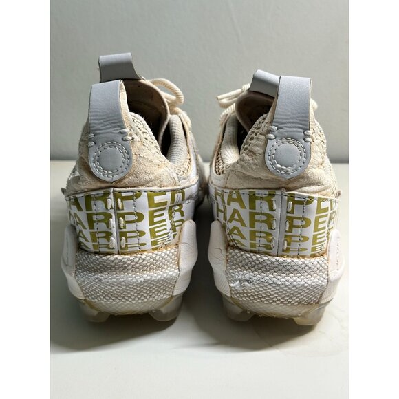 Under Armour Brice Harper 7 Elite TPU Baseball Cleats Mens Size 9 White and Gold - Picture 4 of 9